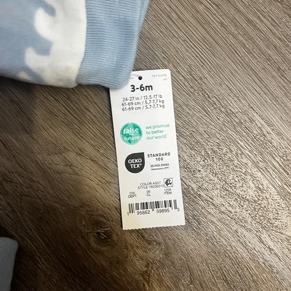 New with tags! Carter's Light Blue Polar Bear Sleep Sack size 3-6 m - Picture 4 of 4